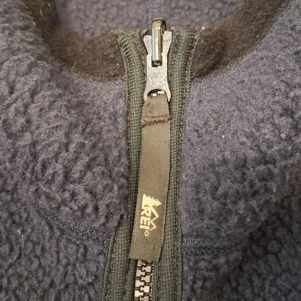 Vintage REI Navy Blue Polartec Fleece Full Zip Sweater Jacket L